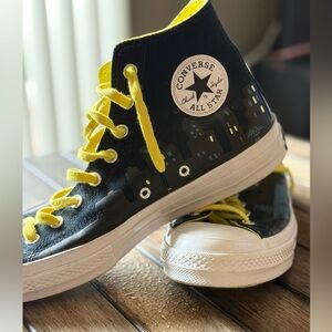 Converse Black and Yellow High-Top Sneakers